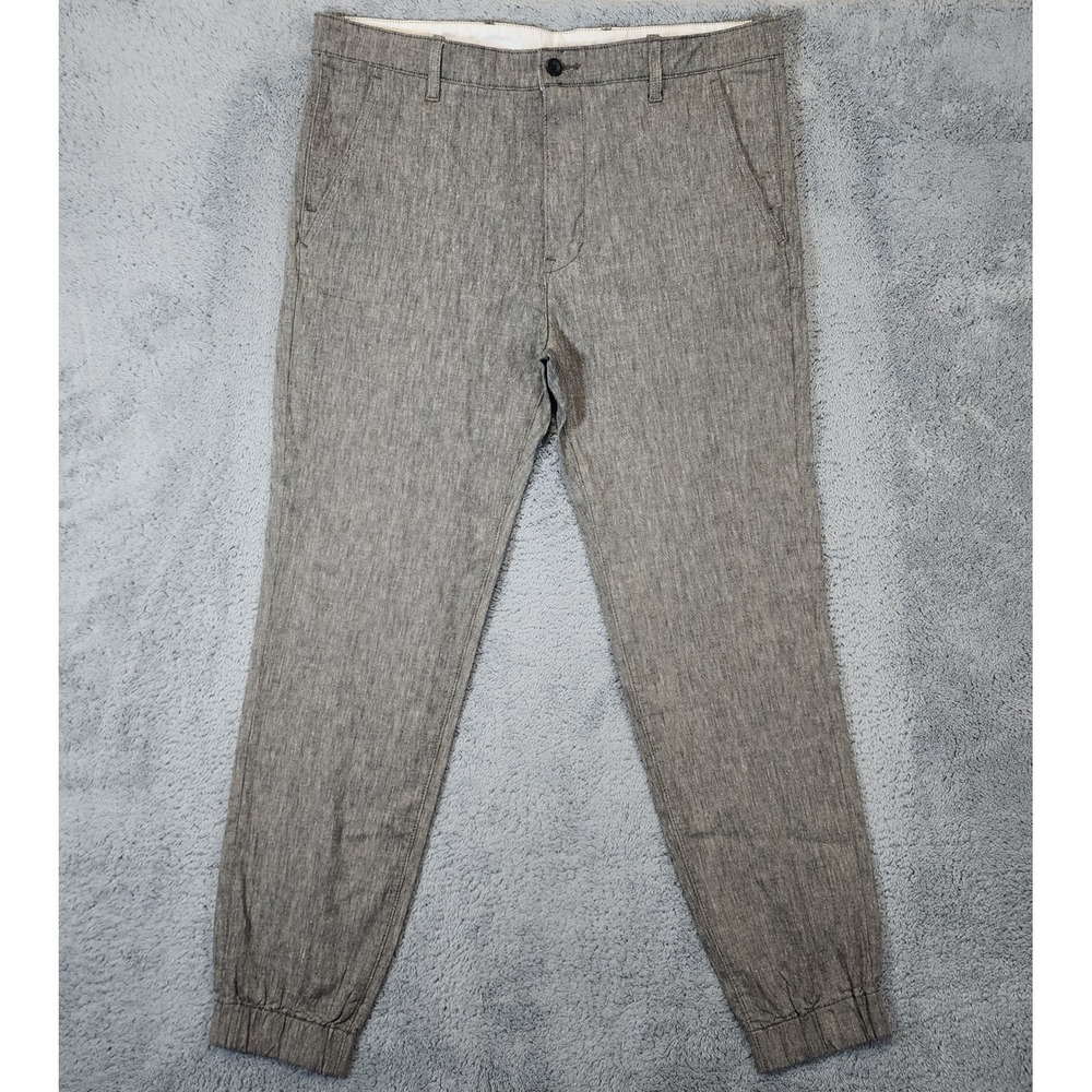 Levis Chambray Linen Cotton Pants Men 36x34 Fits 38x32 Gray Chino Tapered Casual